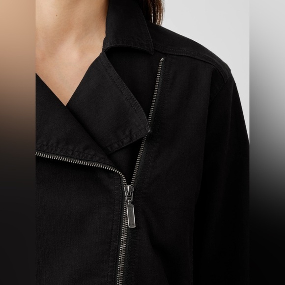 Eileen Fisher Notch Collar Denim Jacket – Black | Size Medium - Picture 5 of 8